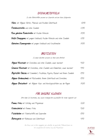 Mittagskarte des Restaurant Alatsee, Seite 3